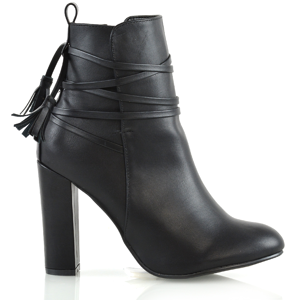 black booties block heel